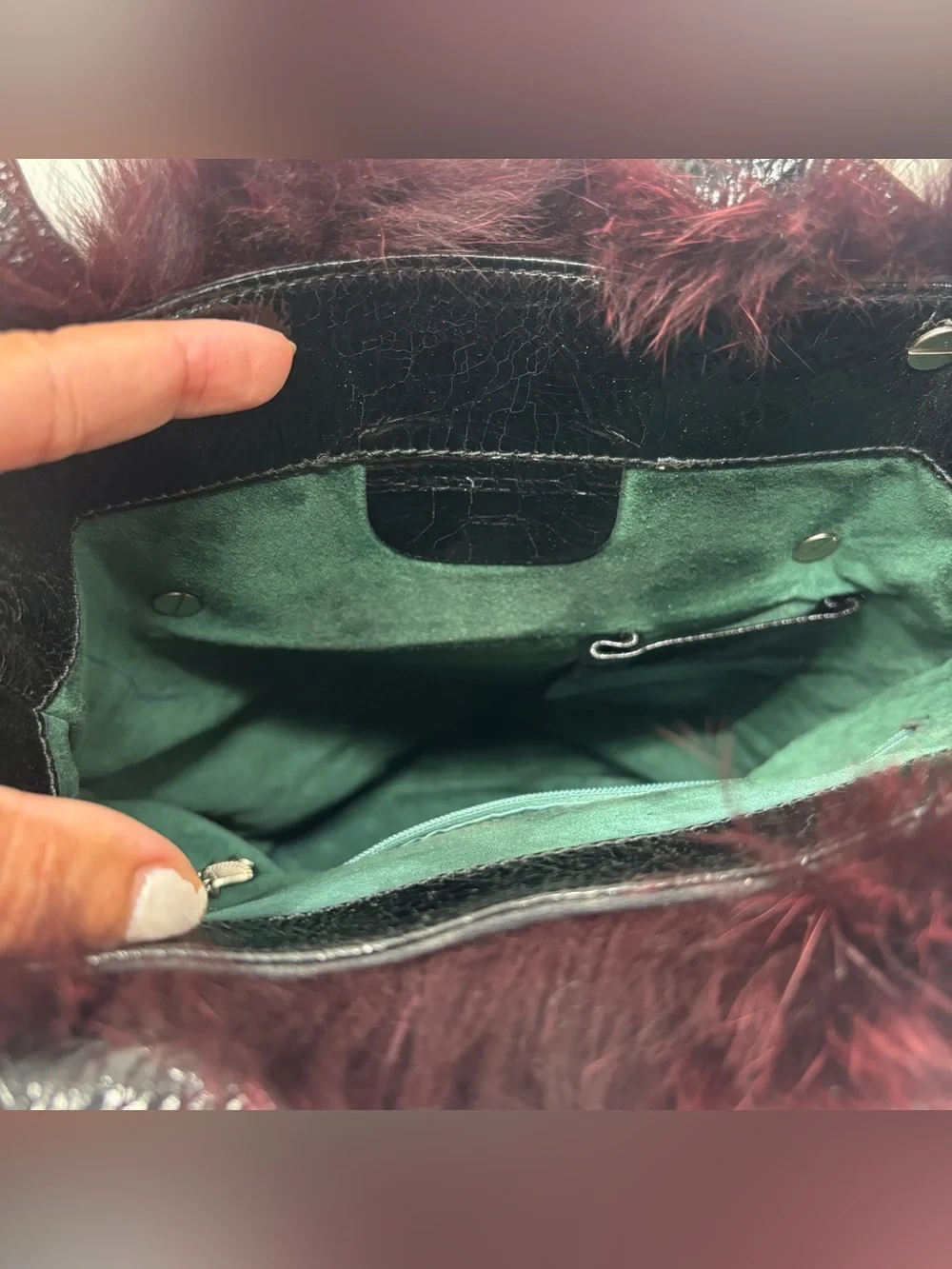 BARRY KIESELSTEIN-CORD Italy Red/black Fox Fur Bag